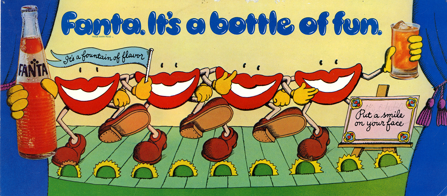 Dancing lips enjoying Fanta soda